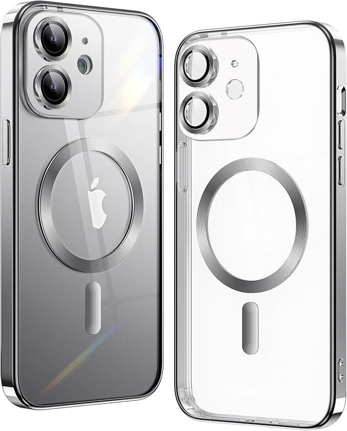 iPhone 16 Silver Electro MagSafe Case With Camera Glass Protection