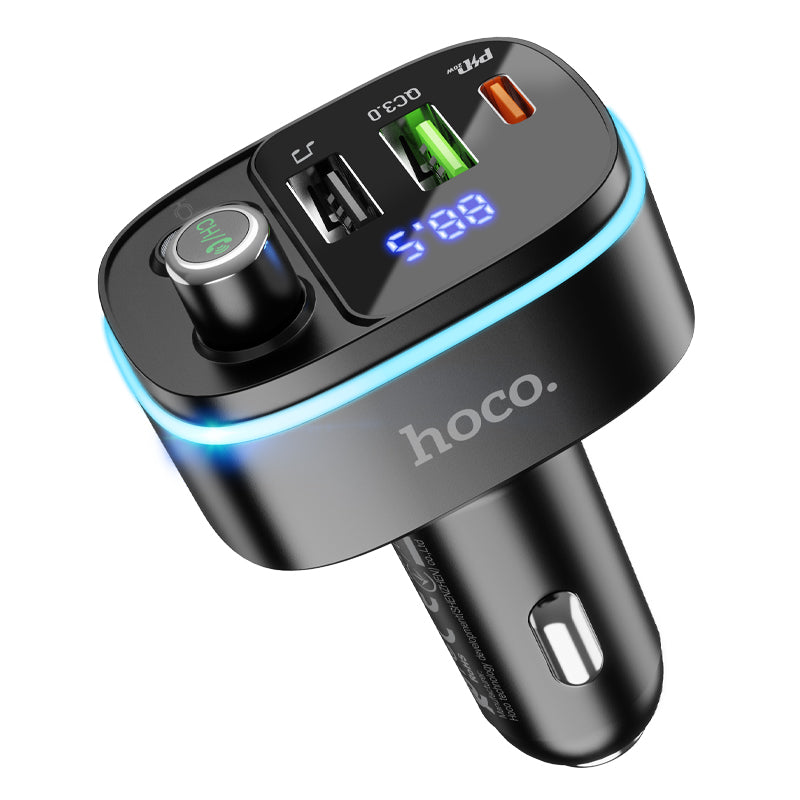 E62 Wireless Bluetooth Fast PD20W+QC3.0 FM transmitter Car charger Black Hoco