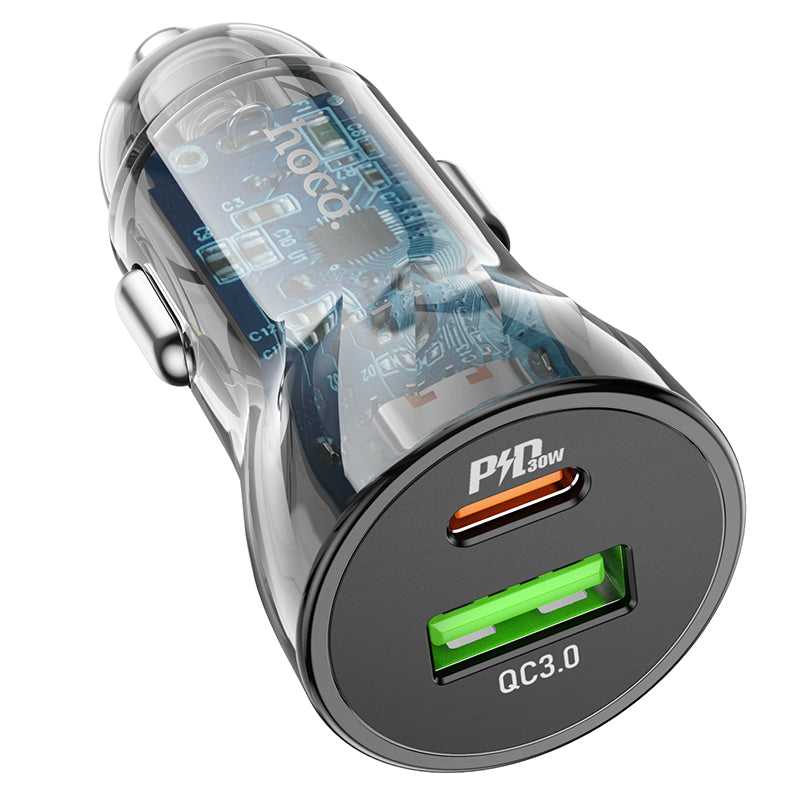 Z46 Blue shield single port 18W QC3.0 Car Charger With Usb To Type-c cable Hoco