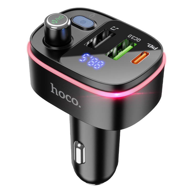E62 Wireless Bluetooth Fast PD20W+QC3.0 FM transmitter Car charger Black Hoco