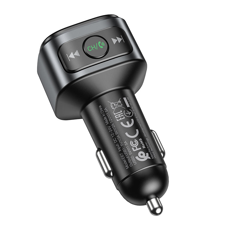 Hoco E67 Wireless FM Transmitter & Car Charger ‚ Bluetooth 5.0, Dual USB Ports