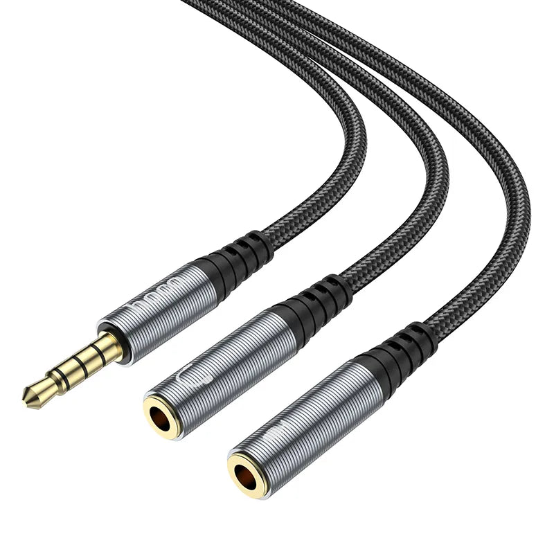 UPA21 2-in-1 3.5mm Audio Adapter Cable ‚ Male to Dual Female (Headset & Microphone Splitter) HOCO
