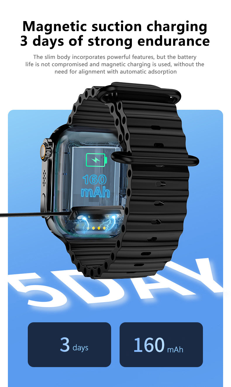 GT8 Andowl Smart Watch (Black) – 1.28" Full Touch Display, Bluetooth Calling, Heart Rate Monitor, IP67 Waterproof