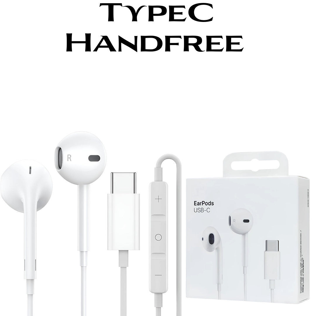 Type-C Wired Handsfree – Direct Plug-In Earphones with Mic (No Bluetooth Required)