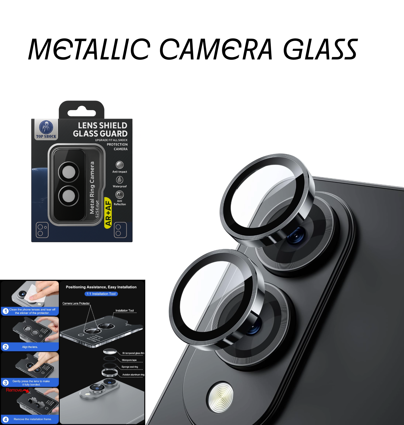 Black Camera Ring Protector for Samsung S25 Edge