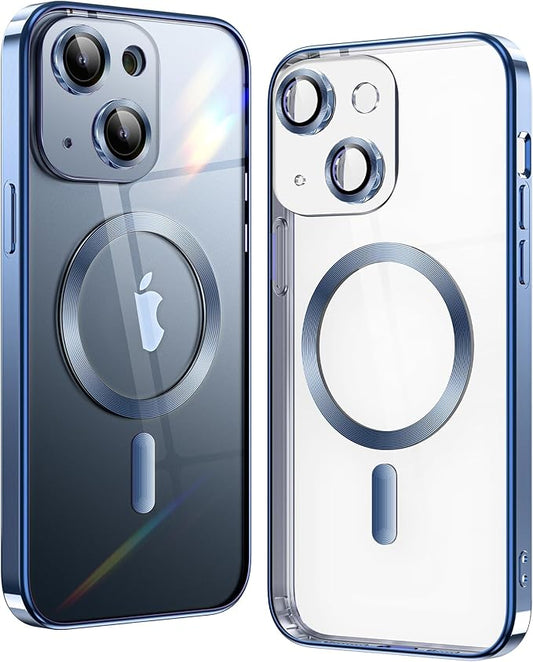 iPhone 16 Blue Electro MagSafe Case With Camera Glass Protection