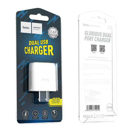 C73 Dual Pout Usb Adaptor Hoco