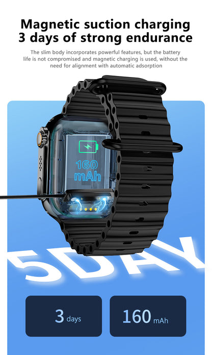 GT8 Andowl Smart Watch (Black) – 1.28" Full Touch Display, Bluetooth Calling, Heart Rate Monitor, IP67 Waterproof