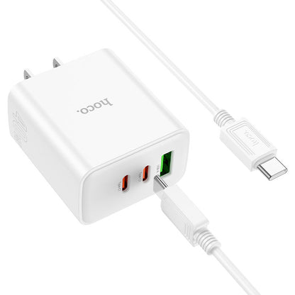 C126 Pure Power 40W 3-Port Charger with Dual USB-C and USB-A Output‚ + Type c to Lightning cable HOCO