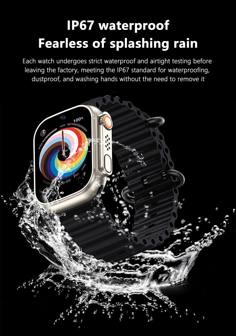 GT8 Andowl Smart Watch (Black) – 1.28" Full Touch Display, Bluetooth Calling, Heart Rate Monitor, IP67 Waterproof