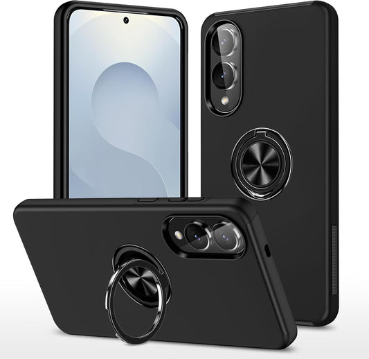 Black Invisible Ring Case for Samsung S25 Edge