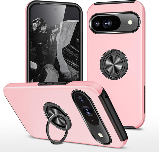 Rose Gold Invisible Ring Case for Google Pixel 9 Pro/XL