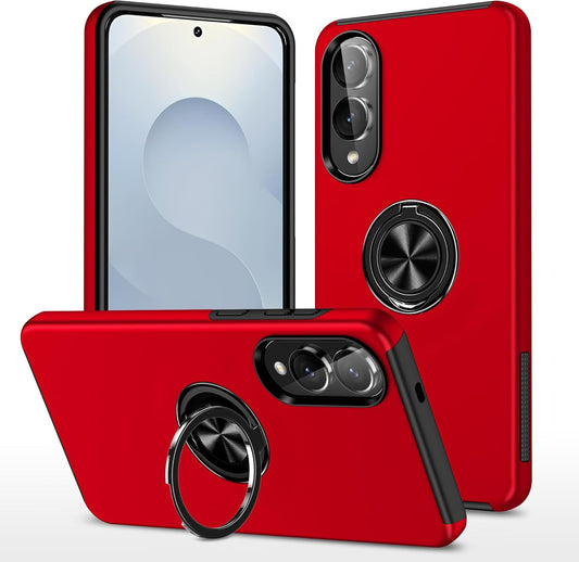 Red Invisible Ring Case for Samsung S25 Edge