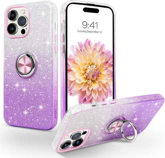 Purple DUAL COLOR BLING RING CASE for Apple iPhone 11 PRO MAX