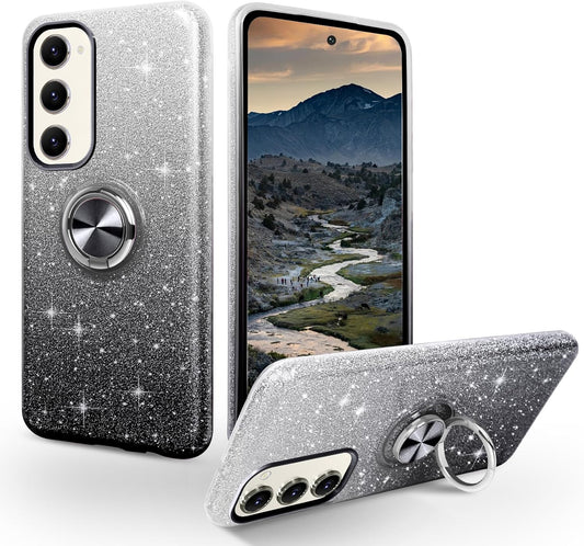 Black DUAL COLOR BLING RING CASE for Samsung A15