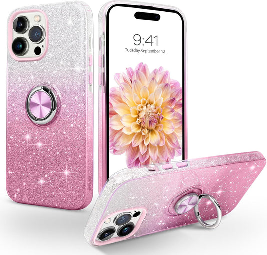 Pink DUAL COLOR BLING RING CASE for Apple iPhone 11 PRO MAX