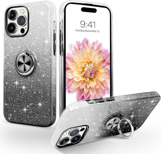 Black DUAL COLOR BLING RING CASE for Apple iPhone 11 PRO MAX