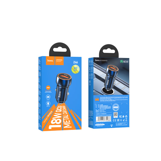 Z46 Blue shield single port 18W QC3.0 Car Charger Hoco