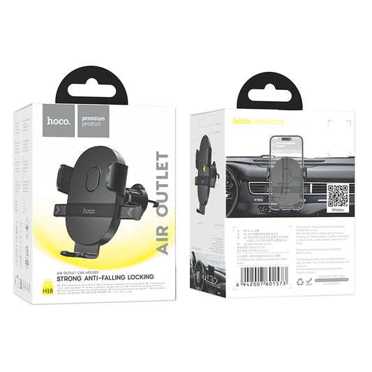 H18 Air Vent Mount Clip Phone Holder Black Hoco