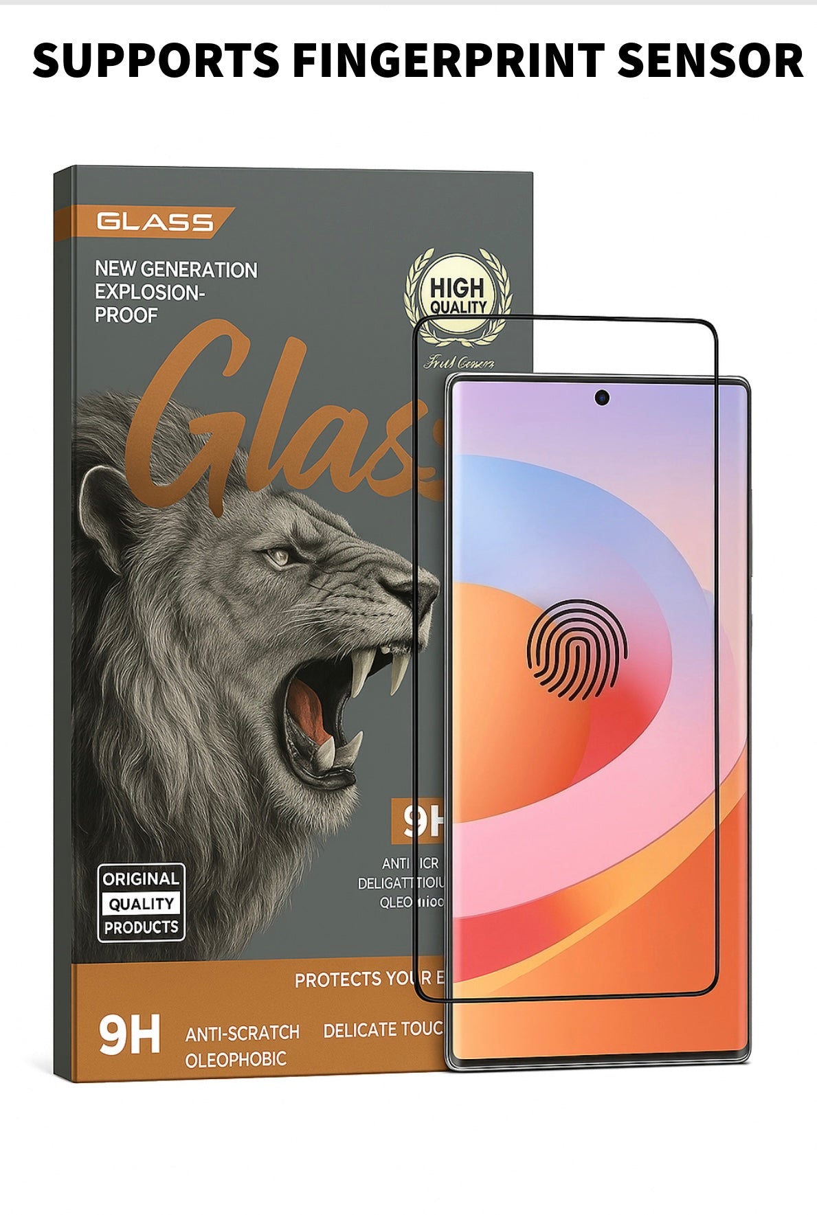 Premium Clear Screen Protector with Fingerprint Unlock Thin Glass for Samsung Galaxy S21