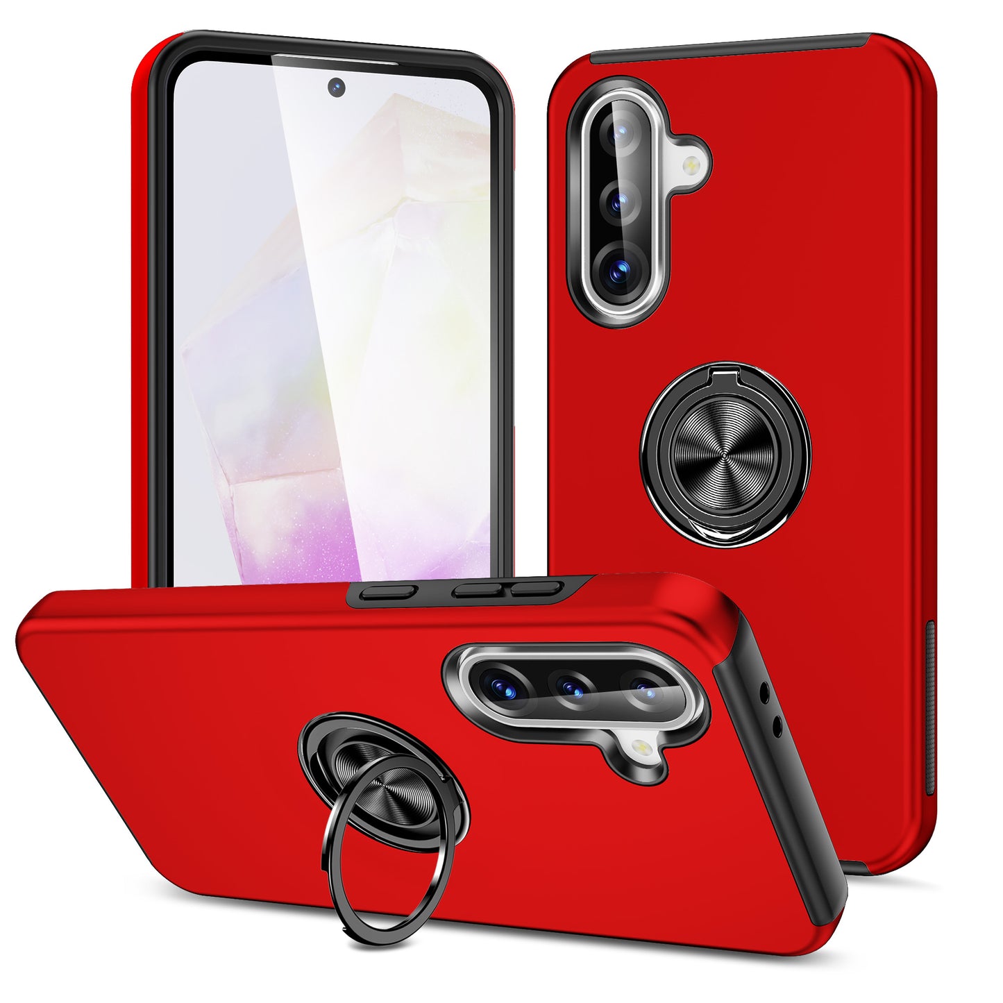 Red Invisible Ring Case for Samsung A26