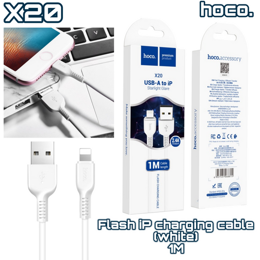 X20 USB to Lightning Fast Charging Cable ‚  1M White, Durable Design | HOCO