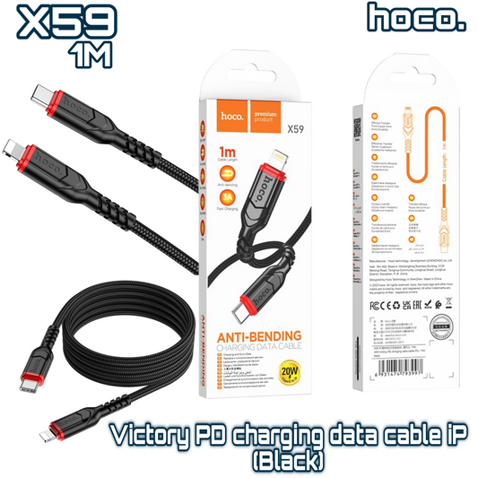X59 USB to Lightning 1M Fast Charging Braided Cable ‚  Black | HOCO