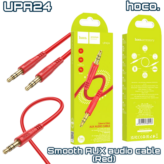 UPA24 Smooth 3.5mm AUX Audio Cable – Red, Tangle-Free Design | HOCO