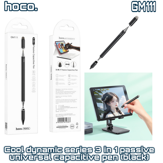 GM111 Cool Dynamic Series 3-in-1 Passive Universal Capacitive Pen ‚  Black | HOCO