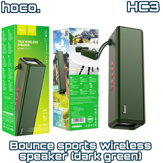 HC3 Bounce Sports Wireless Speaker – Dark Green, Dual Driver & IPX5 Rated | HOCO