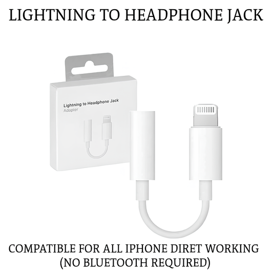 Lightning to 3.5mm Audio Adapter – White | Compatible with iPhone, iPad, iPod – High-Quality Sound Conversion