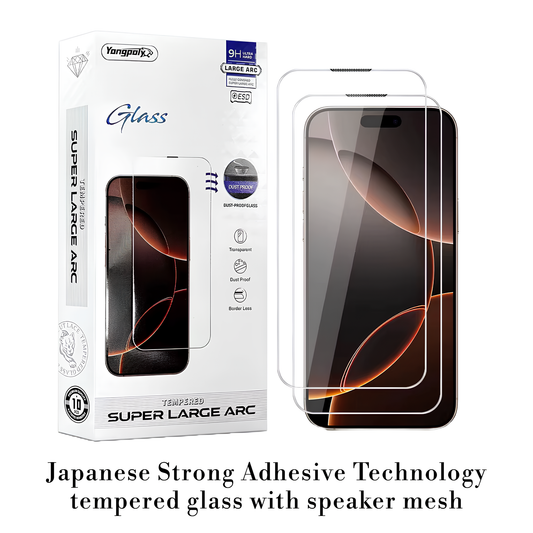 Elite Pack Of 10 Japanese Clear Screen Protector Glass With Camera Mesh for Apple 15 Pro Max, 15 Plus,16 Plus
