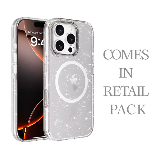 Clear Magsafe Sparkly Symm Case for Apple iPhone 16