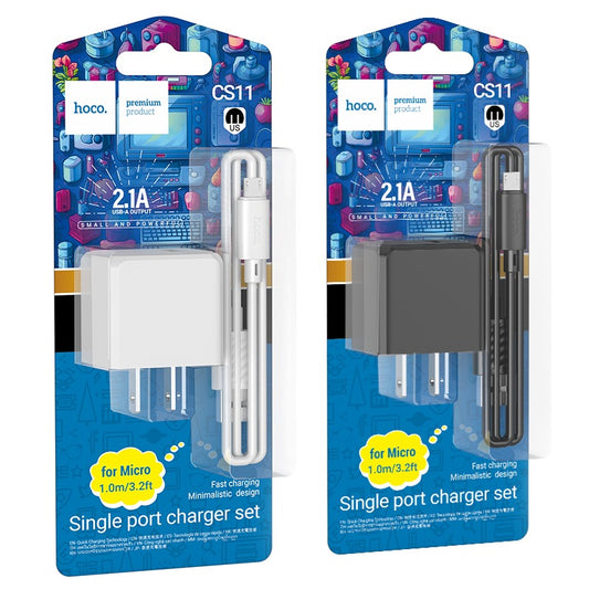 CS11 Ocean Single-Port USB + Micro to Usb cable Wall Charger Hoco